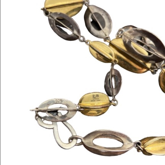 RLM STUDIO Sterling Brass Hematite Collar Necklace - Picture 4 of 4